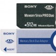Sony MagicGate MemoryStick PRO Duo 512 MB + adapteris